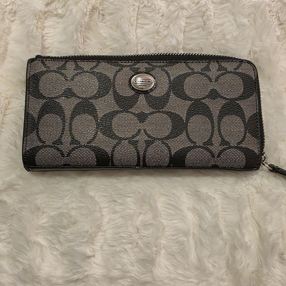 Coach Black and Gray Women's Wallet